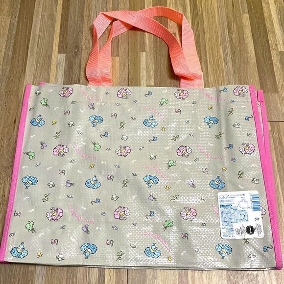 Sanrio Hello Kitty little twin stars reusable tote bag pink and blue gray tote - Picture 9 of 9